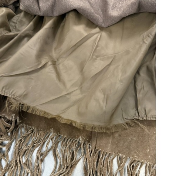 Vintage Brown Suede Leather Fringe Western sears Jacket Cowboy Boho Coat - Picture 10 of 10
